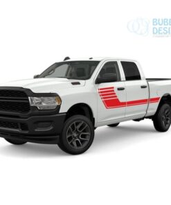 Big Hockey Side Stripes Decals Graphics Vinyl For Dodge Ram Crew Cab 2500 Red / 2019-Present Side