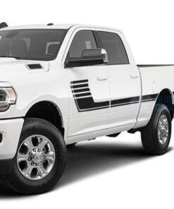 Big Hockey Side Stripes Decals Graphics Vinyl For Dodge Ram Crew Cab 3500 Bed 64 Black /