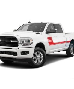 Big Hockey Side Stripes Decals Graphics Vinyl For Dodge Ram Crew Cab 3500 Bed 64 Red / 2019-Present