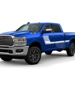 Big Hockey Side Stripes Decals Graphics Vinyl For Dodge Ram Crew Cab 3500 Bed 64 White /