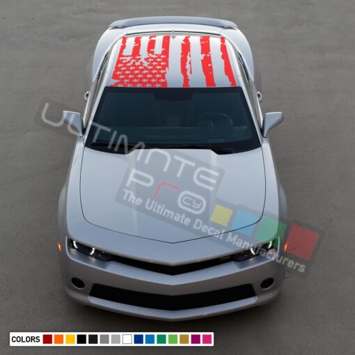 USA Flag roof sticker, vinyl design for Chevrolet Camaro decal 2015 - Present
