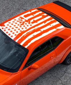 Roof Banner American Flag Style Decal Dodge Challenger US Flag Sticker