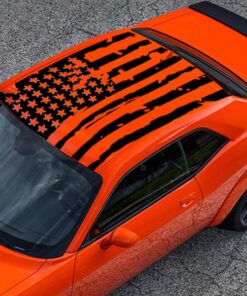 Roof Banner American Flag Style Decal Dodge Challenger US Flag Sticker