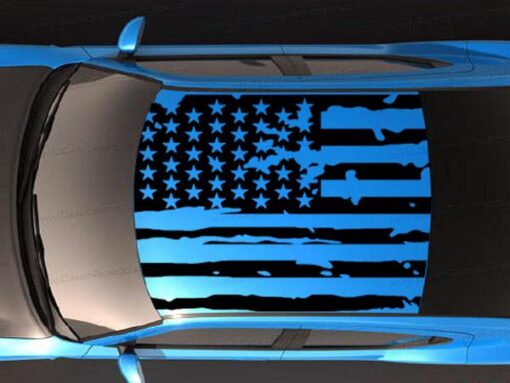 Roof Banner American Flag Style Decal Dodge Charger US Flag Sticker