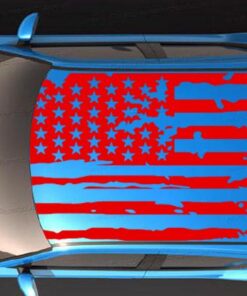 Roof Banner American Flag Style Decal Dodge Avenger US Flag Sticker