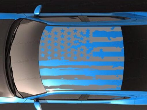 Roof Banner American Flag Style Decal Dodge Avenger US Flag Sticker