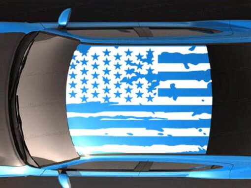 Roof Banner American Flag Style Decal Dodge Avenger US Flag Sticker