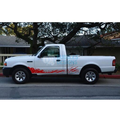 Decal Design For Ford Ranger Regular Cab 1998 - 2012 Red