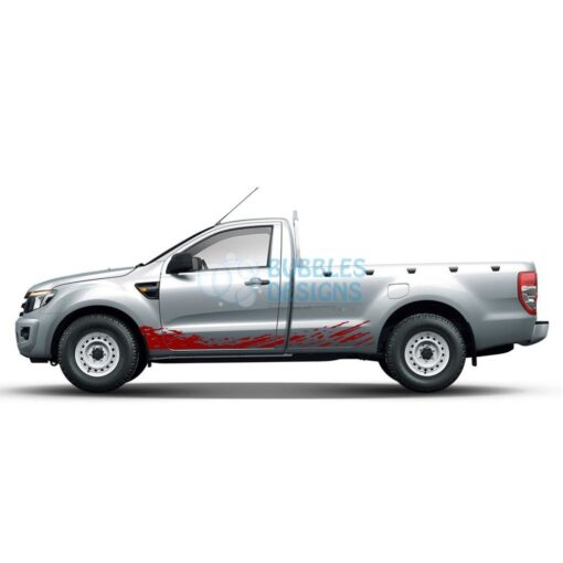 Decal Design For Ford Ranger Regular Cab 2011 - Present Red