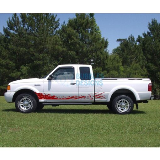Decal Design For Ford Ranger Super Cab 1998-2012 Red