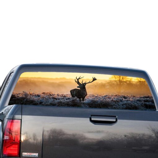 Deer 2 Perforated for GMC Sierra decal 2014 - Present