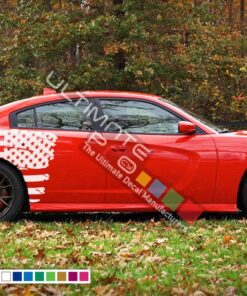 Rear Quarter Panel Kit Sticker American Flag Decal For Dodge Charger 2011 - Present
