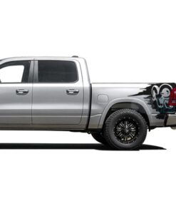 Dodge Sticker Bed Decals Graphics Vinyl For Ram Crew Cab 1500 Black / 2019-Present Side Door Sticker