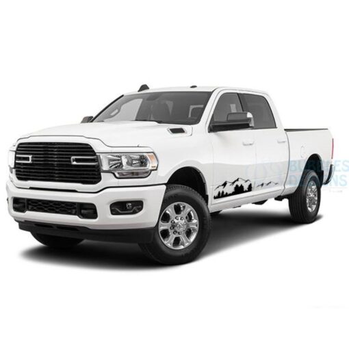 Door Mountains Decals Graphics Vinyl For Dodge Ram Crew Cab 3500 Bed 64 Side Door Sticker