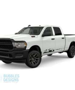 Door Mountain Side Stickers Decals Graphics Vinyl For Dodge Ram Crew Cab 2500 Black / 2019-Present