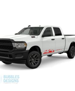 Door Mountain Side Stickers Decals Graphics Vinyl For Dodge Ram Crew Cab 2500 Red / 2019-Present