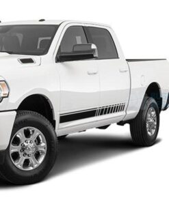 Door Side Stripes Decals Graphics Vinyl For Dodge Ram Crew Cab 3500 Bed 64 Black / 2019-Present Side