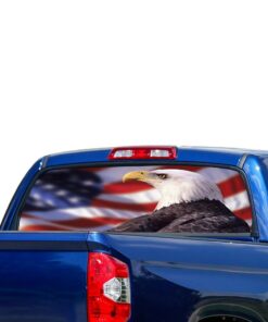 USA Flag Eagle Perforated for Toyota Tundra decal 2007 - Present