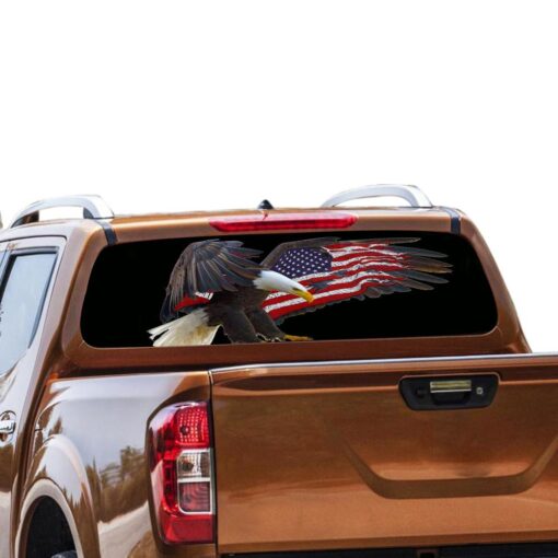 USA Eagle Rear Window Perforated for Nissan Navara decal 2012 - Present