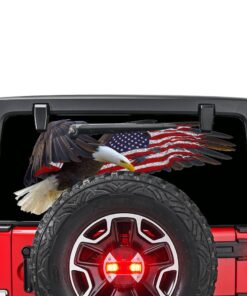 USA Flag Eagle Perforated for Jeep Wrangler JL, JK decal 2007 - Present