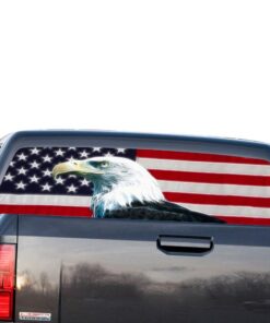USA Flag Eagle Perforated for GMC Sierra decal 2014 - Present