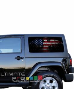 Rear Window USA Flag Eagle Perforated for Jeep Wrangler JL, JK decal 2007 - Present