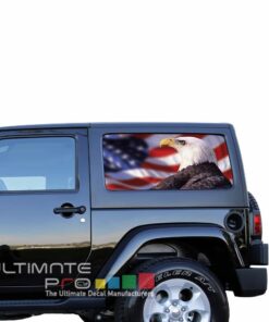 Rear Window Flag Eagle Perforated for Jeep Wrangler JL, JK decal 2007 - Present