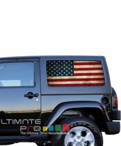 Rear Window Flag USA Perforated for Jeep Wrangler JL, JK decal 2007 - Present