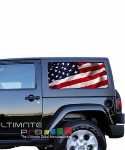 Rear Window USA Flag Perforated for Jeep Wrangler JL, JK decal 2007 - Present