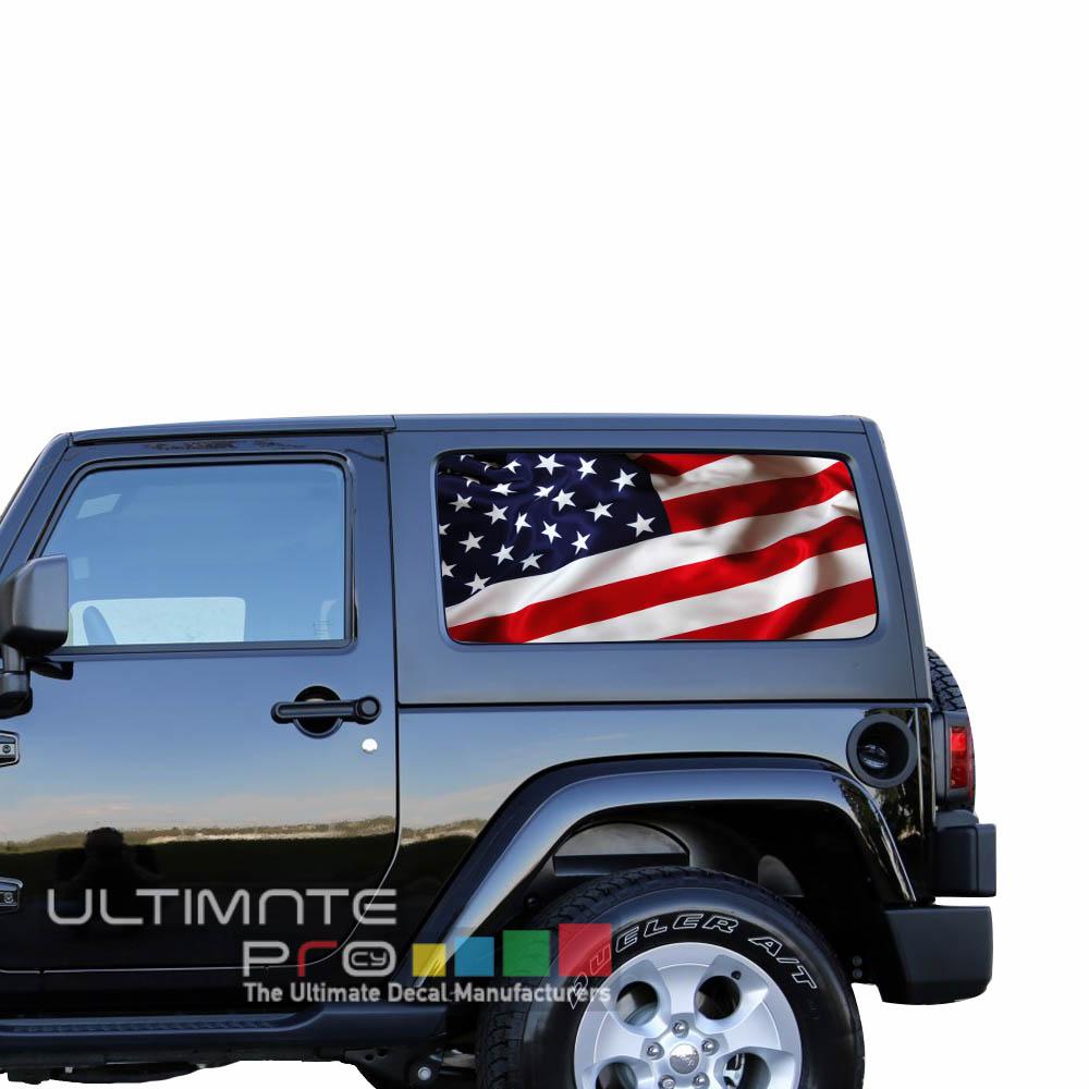 Rear Window Perforated decal Jeep Wrangler decal 2007 - Present Rear Window Perforated decal Jeep Wrangler decal 2007 - Present