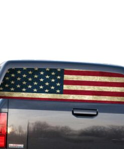 USA Flag Perforated for GMC Sierra decal 2014 - Present