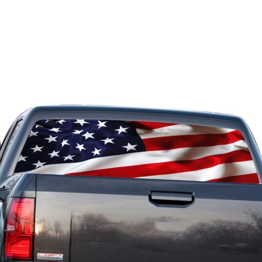 Flag USA Perforated for GMC Sierra decal 2014 - Present