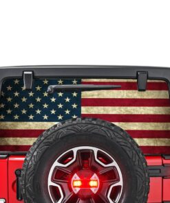 USA Flag Perforated for Jeep Wrangler JL, JK decal 2007 - Present