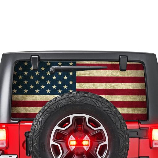 USA Flag Perforated for Jeep Wrangler JL, JK decal 2007 - Present