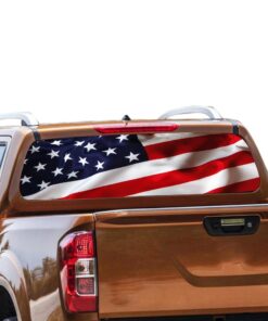 USA Flag 1 Rear Window Perforated for Nissan Navara decal 2012 - Present