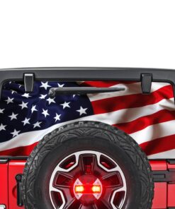 USA Flag Perforated for Jeep Wrangler JL, JK decal 2007 - Present