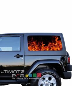 Rear Window Flames Perforated for Jeep Wrangler JL, JK decal 2007 - Present