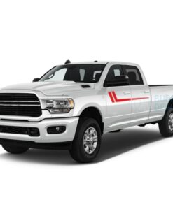 Hockey Stripes Decals Graphics Vinyl For Dodge Ram Crew Cab 3500 Bed 8 Red / 2019-Present Side Door