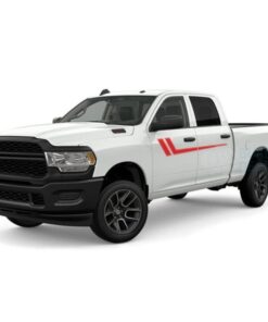 Hockey Stripes Door Decals Graphics Vinyl For Dodge Ram Crew Cab 2500 Red / 2019-Present Side Door