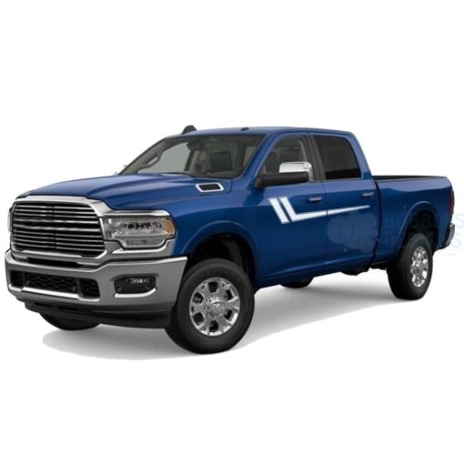 Hockey Stripes Door Decals Graphics Vinyl For Dodge Ram Crew Cab 2500 White / 2019-Present Side Door