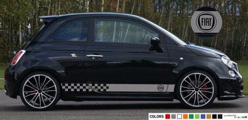 Side Stripes Decal 2x Sticker Compatible with Fiat 500 Abarth