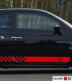 Side Stripes Decal 2x Sticker Compatible with Fiat 500 Abarth