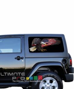 Rear Window USA Eagle 1 Perforated for Jeep Wrangler JL, JK decal 2007 - Present