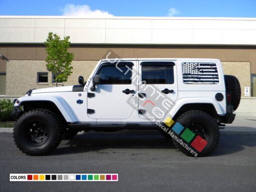 Bed Window Decal Sticker Vinyl Destorder US American Flag Kit Jeep