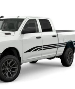 Line Stripes Door Decals Graphics Vinyl For Dodge Ram Crew Cab 2500 Black / 2019-Present Side Door