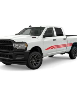 Line Stripes Door Decals Graphics Vinyl For Dodge Ram Crew Cab 2500 Red / 2019-Present Side Door