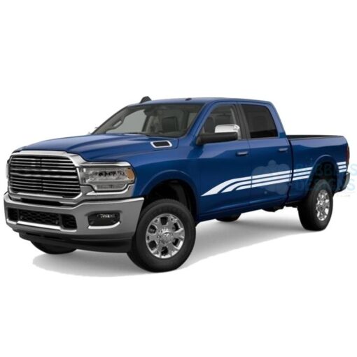 Line Stripes Door Decals Graphics Vinyl For Dodge Ram Crew Cab 2500 White / 2019-Present Side Door