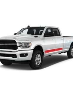 Line Stripes Side Door Decals Graphics Vinyl For Dodge Ram Crew Cab 3500 Bed 8 Red / 2019-Present