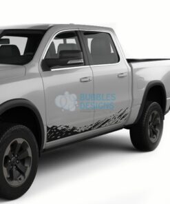 Lower Door Splash Decals Graphics Vinyl For Dodge Ram Crew Cab 1500 Black / 2019-Present Side Door