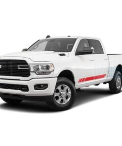 Lower Door Stripes Decals Graphics Vinyl For Dodge Ram Crew Cab 3500 Bed 64 Red / 2019-Present Side